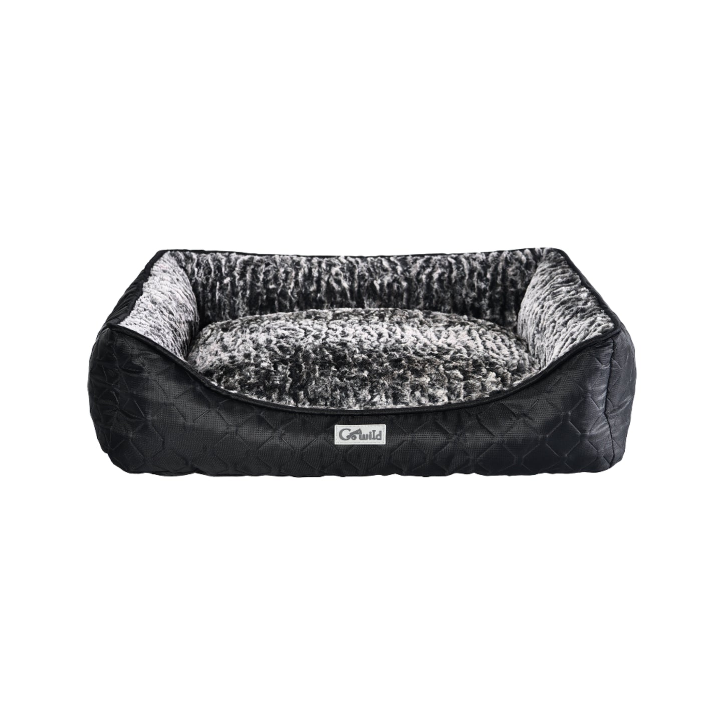 GoWild Quilted Plush Pet Bed Raised Sides