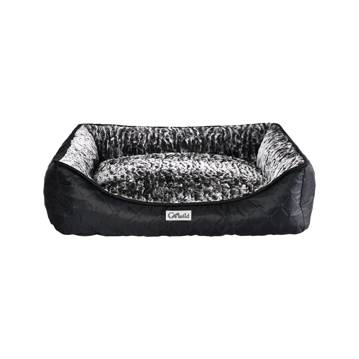 GoWild Quilted Plush Pet Bed Raised Sides