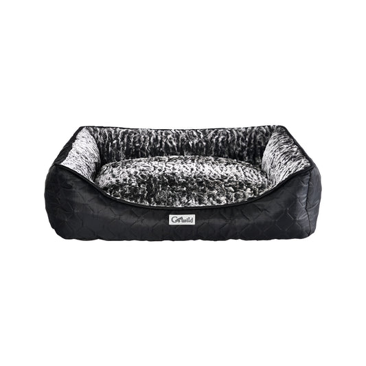 GoWild Quilted Plush Pet Bed Raised Sides